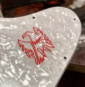 White Pearl Schlagbrett für Epiphone 1963 Firebird I + rotes Aufkleber Made in USA - Bild 1 von 8