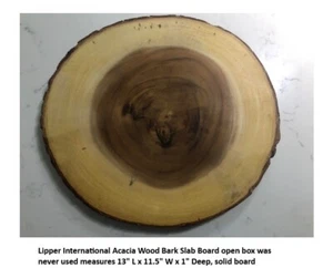 Lipper International Akazie massive Rindenplatte Servierbrett 13 Fuß x 11,5 Zoll x 1 Zoll offene Box - Bild 1 von 5