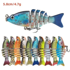 5/10PCS 5.8cm Mini Multi Jointed Fishing Lure Swimbait Crankbait Tackle for Bass - Picture 1 of 18