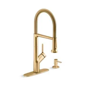 KOHLER Setra Gold Semi-Professional Kitchen Sink Faucet w/ Soap Dispenser - Picture 1 of 9