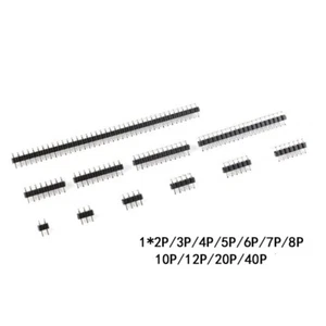 2.54mm Male PCB Single Row Righ Angle Pin Header Strip Connector 1*2Pin~1*40Pin - Picture 1 of 15