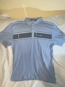 Travis Mathew Men’s Large Blue Gray Polo Golf Shirt - Picture 1 of 6
