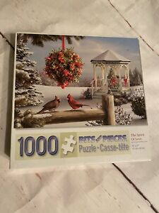 New 1000 Piece Jigsaw Puzzle Bits and Pieces The Spirit of Love Winter Cardinals