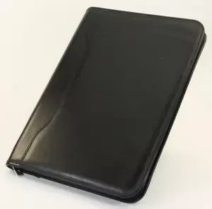 Alessandro Venanzi Italian Leather Padfolio w/Pockets & Pen 13-3/4" x 10" Black - Picture 1 of 14