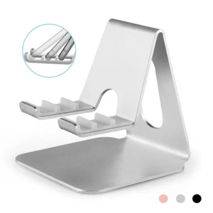 Aluminium Tablet Phone Stand Adjustable Desktop Holder For iPhone iPad Samsung - Picture 1 of 16