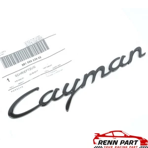 Genuine Porsche Cayman Trunk Script Emblem 981 (Gloss Black) 98155923902 - Picture 1 of 2