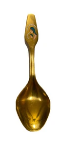 Vintage Meka Silver Gilt (gold In Color) Christmas teaspoon 1971 - Picture 1 of 6