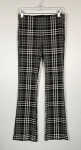 American Eagle Pants Womens Small Long Black Ivory Plaid Pull On Stretch NWT - Picture 1 of 8