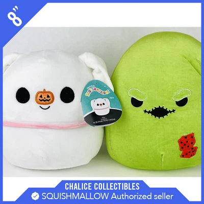 Peluche Squishmallow Kellytoy NBC Oogie Boogie y Zero 8" pulgadas NUEVO CON ETIQUETAS NUEVO Juego de 2 Foto 1 de 3