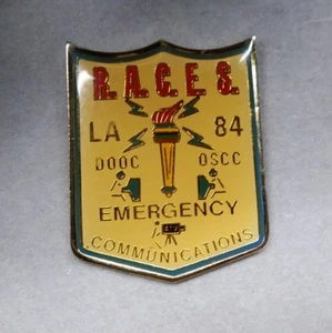 1984 R.A.C.E.S EMERGENCY COMMUNICATIONS OLYMPIC GAMES PIN - Picture 1 of 1
