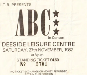 ABC TICKET 1982 Deeside Leisure Centre WALES 27th November - Picture 1 of 6