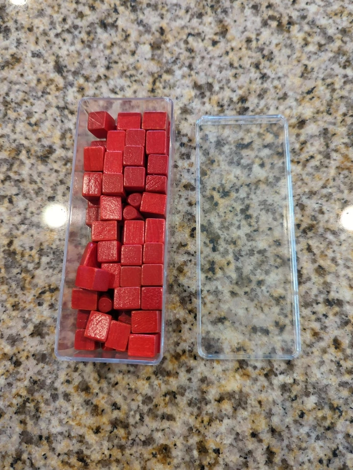 red RISK Board Game Wood Wooden Replacement Army Pieces Parts 1968 - Image 1 of 1