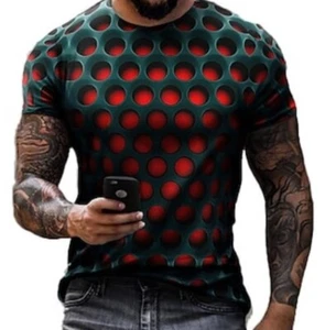 Mens 3D Novelty Graphic Fashion Casual Short Sleeve Tee T- Shirt Size 4XL - Picture 1 of 2