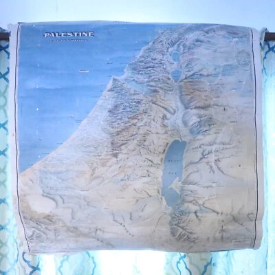 Mapa de Palestina en la 3ª dimensión 1942 42” X 39” ¡¡RARO!!! Foto 1 de 4