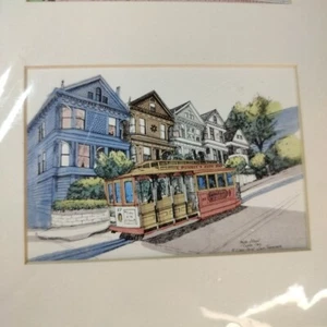 Feder und Tusche Aquarell drei Portraits San Francisco Souvenir - Bild 1 von 8