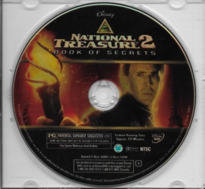 National Treasure 2 Book of Secrets Standard Edition 2008 DVD Like New DISC ONLY - Image 1 of 2