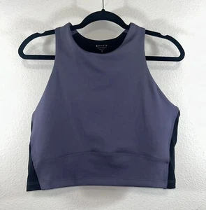 Athleta Size XL Conscious Train Pocket Crop Bra XL Cup D+ Purple Black Lined - Picture 1 of 6