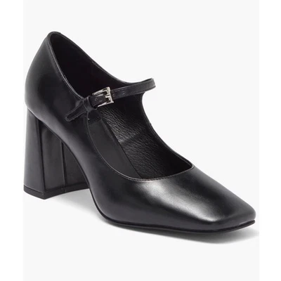 Zapatos de salón Jeffrey Campbell Bourdin Mary Jane para mujer de cuero negro talla 9,5 LEER Foto 1 de 4