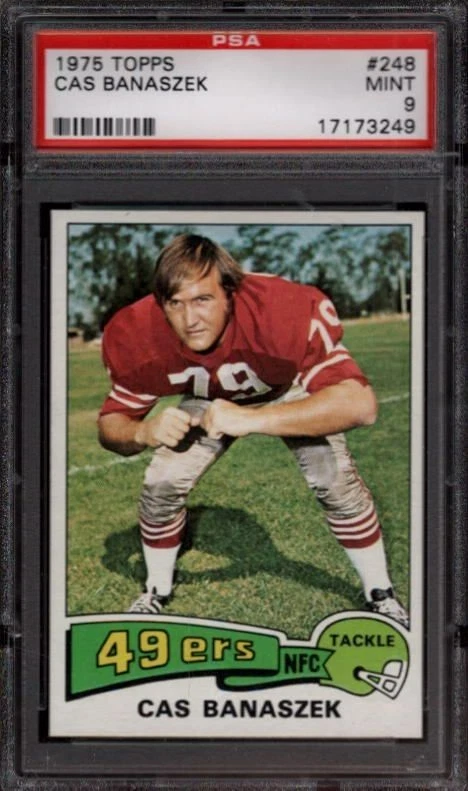 1975 TOPPS # 248 CAS BANASZEK "RARE" SAN FRANCISCO 49ERS PSA 9 MINT - Image 1 of 1