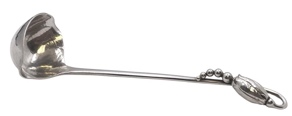 Georg Jensen Hammered Sterling Silver Cream Ladle in Blossom Pattern - Image 1 of 4