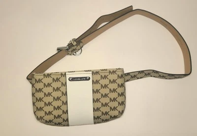 Michael Kors Fanny Pack/Crossbody Adjustable      L/XL Tan White With Logo - Image 1 of 4