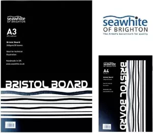 Seawhite Bristol Board Pad 240gsm Paper Smooth Card Illustration Paper (A3/A4) - Picture 1 of 3