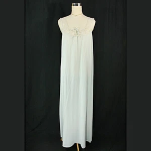 Vintage Vanity Fair Floral Lace Trim Nylon Lingerie Peignoir Nightgown M 1970s - Picture 1 of 9