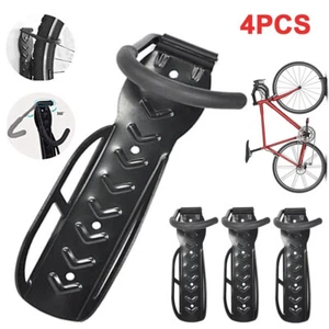 4x Bike Storage Wall Mounted Hook Bicycle Rack Hanger Holder Garage Steel Stand - Picture 1 of 11