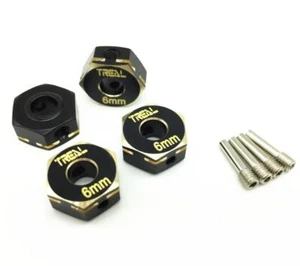 Treal Brass Hex Wheels Hubs Adaptors 6mm (4)pcs for Capra UTB/SCX10 III - Picture 1 of 1