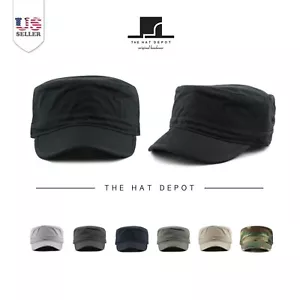 The Hat Depot Army Washed Cotton Basic Military Style Cadet Cap - Picture 1 of 44