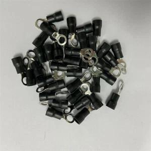 50pcs 14-12 AWG RV3.5-5S Pre-Insulated Crimp Ring Terminal Connector Black - Picture 1 of 2