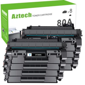 8 Pack Black CF280A 80A Toner Compatible With HP LaserJet Pro 400 M401a M401dw - Picture 1 of 11