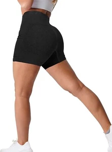 Women High Waisted Seamless Yoga Shorts Tummy Control Cycling Shorts (Size:L) - Picture 1 of 2