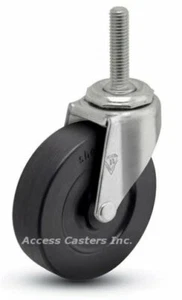 5STCRS-806 5" Swivel Caster, Soft Rubber Wheel, 7/16 - 14 x 2-1/4 Threaded Stem - Picture 1 of 1