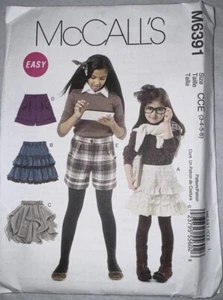 McCalls M6391 Pattern Easy Child’s Shorts And Skirts UNCUT Size 3-4-5-6 - Picture 1 of 4