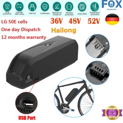 FOX E-Bike Ebike Akku 48V 52V 13Ah 20Ah 25Ah Lithium Elektrisches Fahrrad Batterie