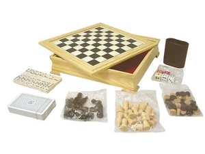 (34680) MULTIJUEGOS DE MESA AJEDREZ DAMAS DOMINO CARTAS BARAJA DADOS BACKGAMMON - Imagen 1 de 10
