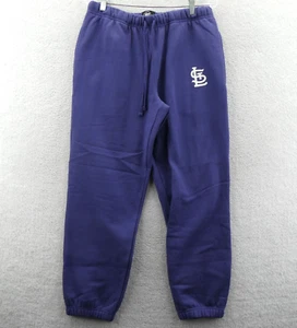 St Louis Cardinals Sweatpants Mens Medium Blue Fleece Lined Jogger '47 Brand New - Picture 1 of 8