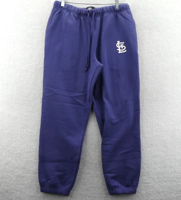 St Louis Cardinals Sweatpants Mens Medium Blue Fleece Lined Jogger '47 Brand New - Image 1 of 4