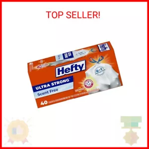 Hefty Ultra Strong Tall Kitchen Trash Bags, Unscented, 13 Gallon (Pack of 1, 40 - Picture 1 of 2