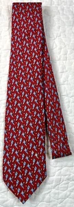 Vineyard Vines Mens / Boys Tie Red Blue Lacrosse Players Silk Hand Made in USA - Picture 1 of 5
