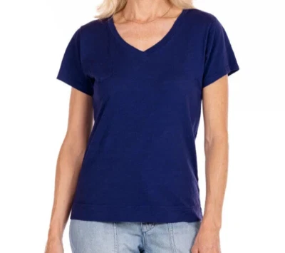 Top FRESH PRODUCE Grande South Beach AZUL $56 Heritage Algodón Fem Logo V Nuevo con Etiquetas L Foto 1 de 4