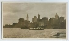 Vtg Photo ca 1910s NYC Sightseeing Yacht Clifton Woolworth Building construction
