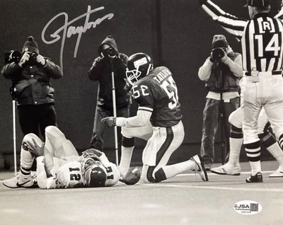 Lawrence Taylor Signed 8x10 New York Giants Cunningham Sack JSA QR - Image 1 of 2