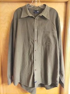 STRUCTURE LONG SLEEVE COLLAR BUTTON DOWN SHIRT MENS SZ XL OLIVE GRN 100% COTTON - Picture 1 of 12