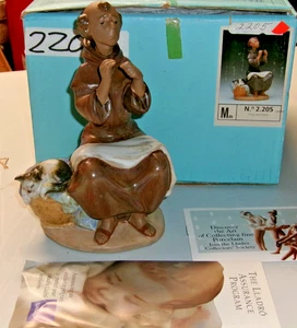 Lladro Porzellan Figur PRAYERFUL STITCH, 2205 mit Originalkarton, Mönch und Katze - Bild 1 von 8