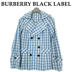 Burberry Black Label Trench Coat Blue x White polyester S Auth from Japan RA - Picture 1 of 24