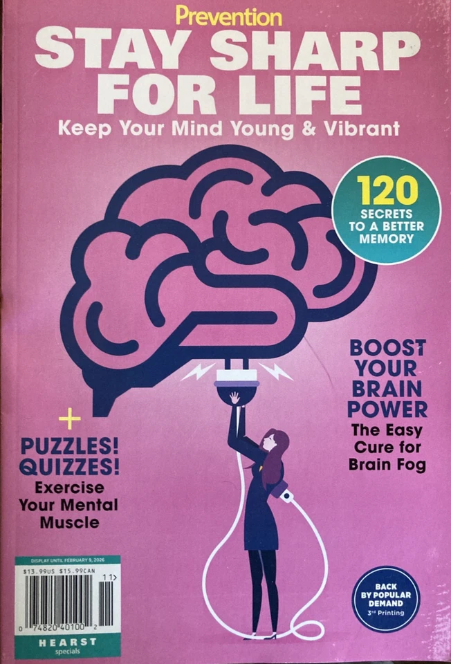 STAY SHARP FOR LIFE - BOOST YOUR BRAIN POWER 2025 PREVENTION Magazine NEW Foto 1 de 1