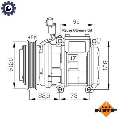 COMPRESSOR AIR CONDITIONING 32449 FOR KIA CARNIVAL/II/SEDONA HJ3HJ3 2.9L 4cyl - Image 1 of 4