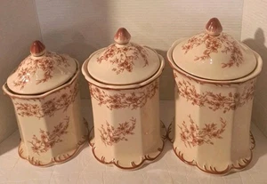 Rare Cracker Barrel VTG Canisters In mint Condition complete Set Of 3  Red .. - Picture 1 of 24